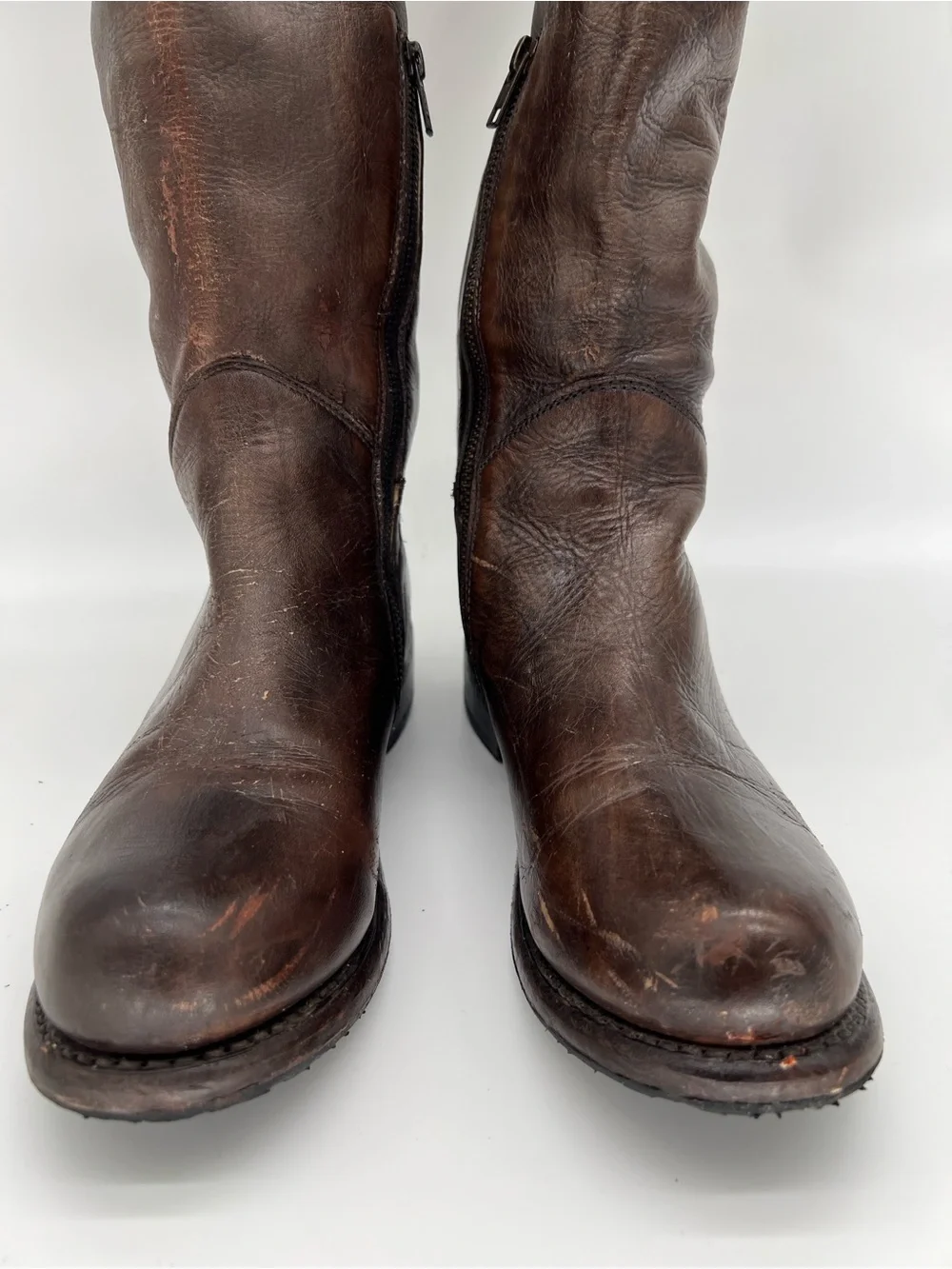 BED|STU Tall Manchester Distressed BrownLeather Boots